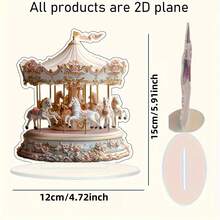 Captivating Acrylic Rotating Carousel 2D Desktop Decor - Perfect For Christmas Ideal Gift, Sunlight Catcher Design (Random Style) Home Decor Christmas Decorations Room Decor Winter