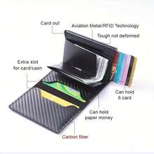 Men's Ultra-Thin RFID Anti-Theft Wallet With Press-Type Card Slots - High-Durability PU Leather, Simple Bi-Fold Design, Suitable For Travel, Business, And Daily Use, Gift For Dad, Husband, Or Professional (Black/Brown), Fashionable Accessory, Sturdy Construction, Suitable For Frequent Travel