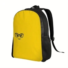 1pc Brick Face Cat Eye Glasses Design Backpack - Lightweight, Adjustable Straps, Zipper Closure, Machine Washable - Ideal For Office, School, And Gifts, Casual Daypack|Playful Design|Sturdy Construction, Cat Backpack, For Teenager - 彩色 - 查看 4
