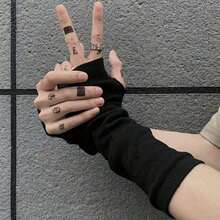 1pc Men's Casual Blend Fingerless Gloves - Lightweight Harajuku Inspired Streetwear Halloween,