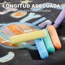 Caja 12 gises de colores antipolvo tizas pizarron redonda lavable no toxica aire libre dibujo escolares gises coloridos set 12 resistente lluvia lavable creatividad niños proyectos escolares señales pintura temporal segura no toxica - Multicolor - Ver 5