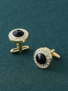 新款欧美风格水钻圆形袖扣，适合婚礼、音乐节、派对、订婚、日常穿着、礼物、生日 - 鑲鑽袖扣 - 查看 20