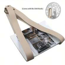 French Style Magazine Storage Bag, Sun Hat Hanger, Wall-Mounted Newspaper Rack, Minimalist Bookshelf For Wall Office Organization & Home Decor, Storage With Mail Hooks, Aesthetic Room Decoration – Includes No-Drill Hooks