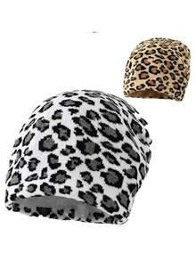 男女通用时尚豹纹帽子秋季装饰
