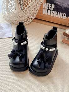 Botas cortas de princesa con decoración de lazo para niñas en otoño/invierno