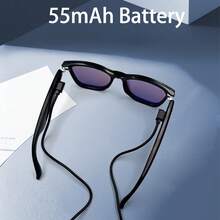 SENBONO Multi-Funktionale Drahtlose Smarte Brille Kopfhörer, Premium Blaulichtfilternde Smarte Brille mit Eingebautem Lautsprecher, Sprachassistent, HD Linse, Modische Smarte Brille, Sportliches Design, Geeignet für Innen- und Außenbereich