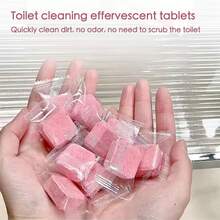 12/24/48pcs Automatic Toilet Bowl & Tank Cleaner Tablets - No Residue, Quick-Dissolving, Fragrance-Free Multi-In-1 Cleaning For Deep Cleaning & Freshness - Commercial & Home Bathroom Use (Pink Clean Bubbles), Toilet Bowl Cleaner, Efficient Cleaning, Leaving No Residue, Quickdissolving Tablets, Longlasting Freshness, Household Essentials - Pink - View 6