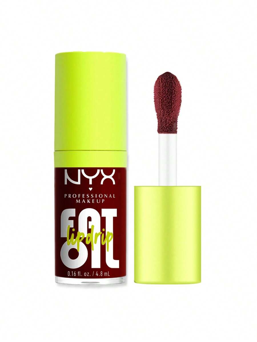 NYX Fat Oil Lip Drip 08 Status Update 0.16oz/4.8ml – Lip Oil, High Shine, For Women, Deep Berry, Squalane, Suitable For Daily Makeup - 08 Status Update - View 1