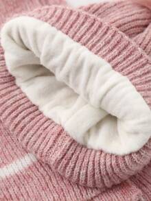 2pcs/Set Bow Decor Kids Hat & Scarf Set, Cute Winter Knit Beanie & Neck Warmer For Baby Boys & Girls - Multicolor - View 10