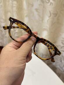 1副女士休闲复古黑色方形透明镜片眼镜，适合日常佩戴和街头摄影 - 彩色 - 查看 10