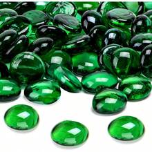 0.97 Pounds, Flat Glass Marbles, Blue Mixed Gemstone Vase Fillers Beads Decorative Glass Pebbles Floral Fish Rocks Vases Table Scatter Aquarium Decor