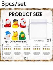 36 Stück/18 Stück Weihnachts-Mitarbeitergeschenk-Set, enthält 12 Stück/6 Stück Mini Gelbe Enten, 12 Stück/6 Stück Dankeskarten und 12 Stück/6 Stück Organzabeutel, Mini Harz Gelbe Enten Figuren mit Weihnachtsmützen, inspirierende Geschenke, Harz Enten für Mitarbeitergeschenke, motivierende Notizkartengeeignet für Kollegen, Freunde, Weihnachts-Mitarbeitergeschenke, Büro-Taschengeschenke, Weihnachtsparty-Gastgeschenke