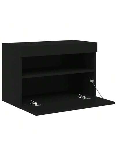 VidaXL TV Wand Unit LED Lighting 60x30x40 Cm Zwart view 8