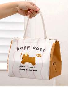 卡通饭盒袋手提便当袋立体午餐袋加厚铝箔大容量手提包新款便当包午餐袋女士午餐盒外出旅行便携防水袋保温午餐袋饭盒 - 彩色 - 查看 9