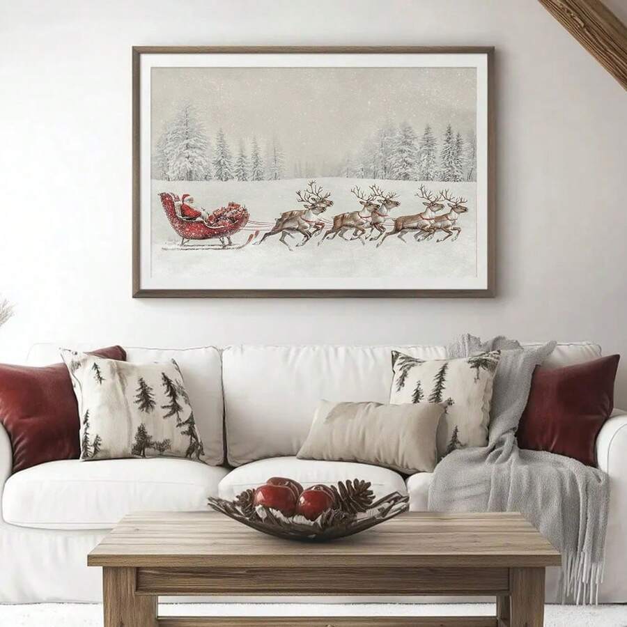 1 tấm áp phích Giáng sinh ông già Noel tuyết không khung tuần lộc xe trượt tuyết ấm cúng lễ hội nghệ thuật treo tường mộc mạc in vải canvas trang trí trang trí thẩm mỹ trang trại mùa đông cho căn hộ, phòng khách, phòng ngủ, trang trí nhà hiện đại trang trí halloween trang trí giáng sinh lễ tạ ơn đám cưới sinh nhật làm quà tặng đồ dùng cho bữa tiệc trong nhà ngoài trời vườn ngày lễ halloween cây thông Noel trang trí quà tặng lễ tạ ơn đám cưới sinh nhật làm quà tặng đồ dùng cho bữa tiệc trang trí halloween đồ trang trí halloween - Nhiều màu - Xem 1