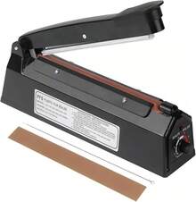 Máquina de Sellado por Pulso de 20cm, Máquina de Sellado Manual por Presión y Calor, Máquina de Sellado para Almacenamiento Doméstico, Sellado y a Prueba de Humedad, etc. - Negro - Ver 2