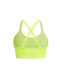Sports Bras Plus Size Large-Sized Seamless Shock-Absorbing Sports Bra 3-Piece Set, Women's Shock-Absorbing Cross-Shaped Beautiful Back, Preformed Cup Gathering, Adjustable Shoulder Strap Yoga Bra, Black Pink Fluorescent Green - 黑色+粉紅色+黃色 - 查看 6