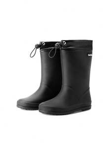 Kids Rain Boots Boys Girls Lightweight Boots Waterproof Easy-On Outdoor Playing Rain Boot Unisex-Child - màu đen - Xem 6