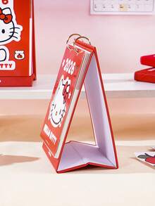 Sanrio Carino Calendario da scrivania Sanrio Hello Kitty 2026 (Calendario: Ottobre 2025-Dicembre 2026) Memo per studenti, ornamento da scrivania a cartoni animati, piccolo calendario da scrivania.