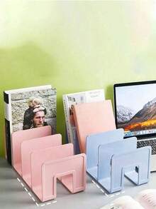 1/2/4pcs Plastic Desktop Bookshelf, Desk Organizer, Desktop Storage Rack, Bookshelf, File Rack, Suitable For Office Desk, Dorm Desk Organization - Multicolor - View 8