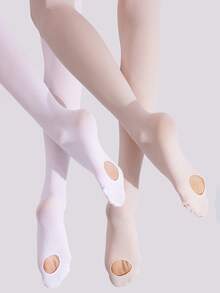 1 szt. rajstopy baletowe/do tańca dla dzieci, cieliste profesjonalne pończochy baletowe, perforowane legginsy do badań dla dorosłych, kryjące rajstopy