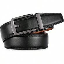 Men's Ratchet Dress Belt With Automatic, Brown/Black, 35mm Wide, Adjustable Fit - 15-đen-0017 - Xem 4