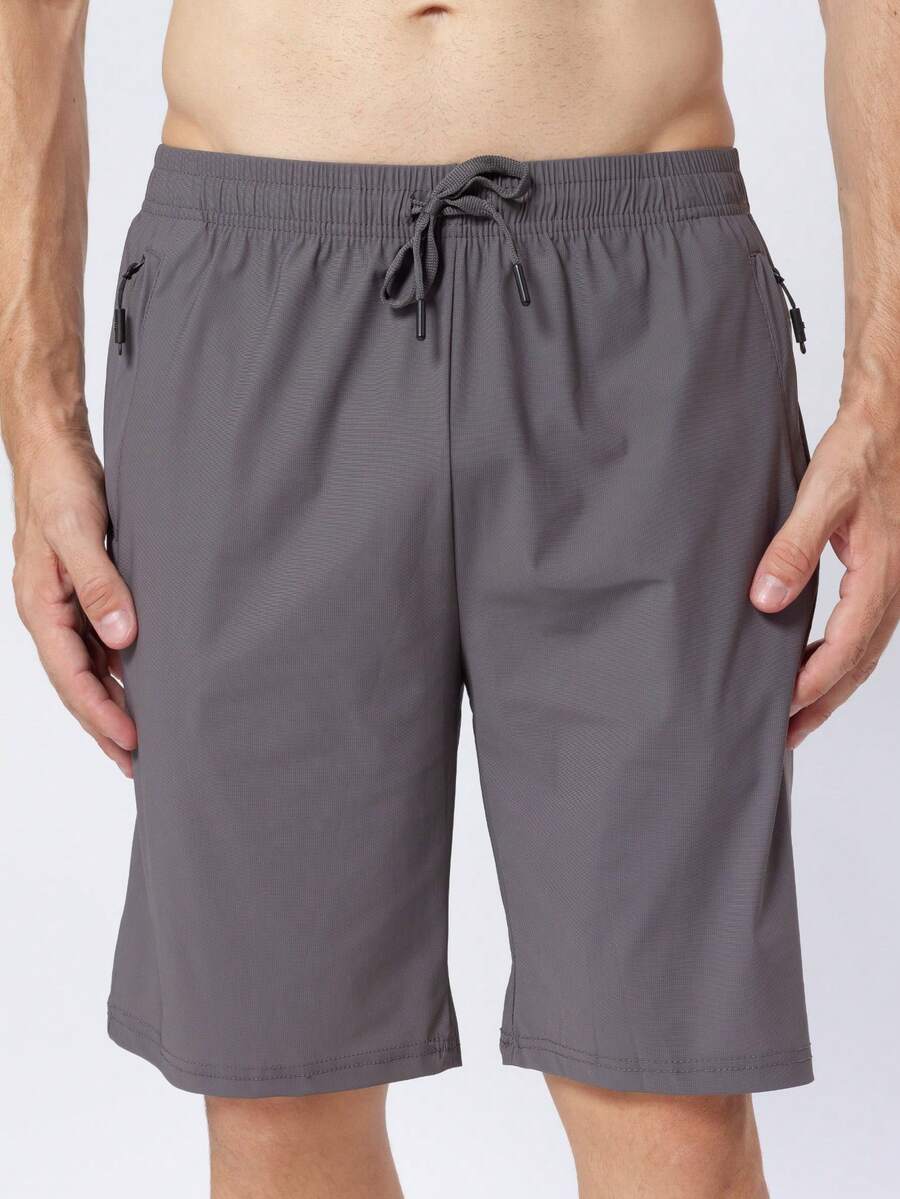 Men's Quick-Drying Ice Silk Gym Shorts - Grey - View 1
