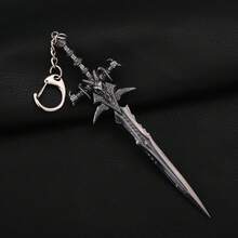1pc 14cm World Of Warcraft Frostmourne Weapon Keychains Alloy Swords Game Peripheral Model Metal Action Figures Gift Toys Game Boys