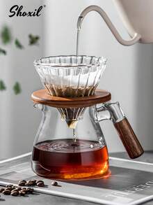 shoxil 1pc Coffee Filter Stand, Pour Over Filter Cup Stand, Cone Coffee Dripper Holder Rack, Wooden Filter Cup Holder, Suitable For V-Shaped Filter Cup - Wooden Support - View 5