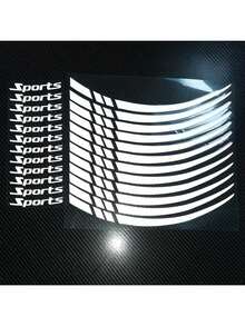 1 件运动轮圈贴花，PVC 字母贴纸，适用于 18-21 英寸，耐用粘合剂，适用于车轮，左侧放置选项 - 白色 - 查看 6