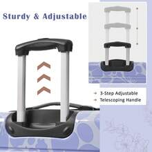 MERAX Hardshell Luggage Sets 3 Pcs Spinner Suitcase With TSA Lock Lightweight-20"+24"+28" Luggages,Blue - 藍色 - 查看 9