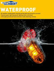 GLANBERT 4pcs Truck Side Light LED Truck Edge Light Warning Light Bar Front Rear LED Strip Lights Auxiliary Lighting Cars External Lamps Bulb For Speedboat,Trailer,Cargo Ship