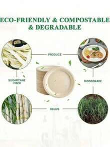 10/20pcs 6-Inch Thick Reusable, Leak-Proof Paper Plates, Suitable For Celebrations - Multicolor - View 7