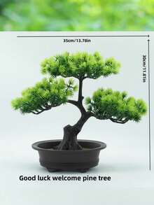 1pc 45cm/17.72in Elegant Artificial Pine Bonsai Tree Tabletop Bonsai, Low-Maintenance & Lifelike, Perfect Gift For Plant Lovers,Ideal For Small Spaces,For Home Office Desk Deco
