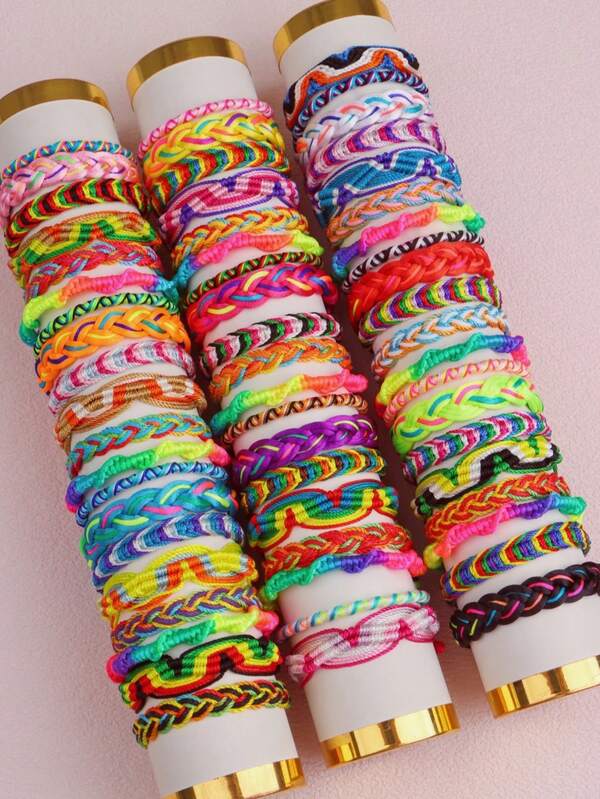 10/20 Stücke handgefertigtes gewebtes Seil Mädchen Armband, modische bunte Glücks-Handschnur, tägliches Freundschaftsgeschenk, Schmuckzubehör