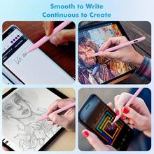 1pc Universal Magnetic Stylus Pen For IPad Air And Android Tablets - Rechargeable Lithium Polymer Battery, Precise Drawing And Writing, Dual Touch Switch, LED Power Display, With USB Cable - Multicolor - View 6