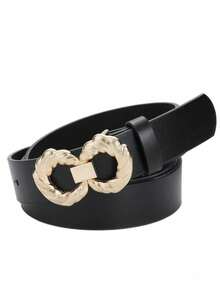 1pc Women's Fashion Versatile Braided Buckle Denim Belt