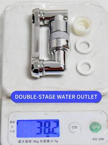 双齿轮银色通用1080°旋转机械臂旋转延长器，ABS水龙头起泡器，旋转水龙头机械臂，多功能防溅水出水嘴延长杆 - 銀色 - 查看 8