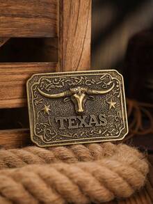 1pc Western Style Buckle, Belt Buckle Autumn-Winter Accessories Halloween Costume,Suitable For Teens, Youth,Men,Casual, Outdoor, Athletic, Vacation, Graduation Gifts, Birthday, Daily Wear - Cow 3 - View 18