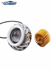 GLANBERT L'upgrade definitivo per Ognissanti: Fari a occhio malvagio - 1 pezzo Faro a proiezione universale per motocicletta a LED di tipo riflettore - Fari con doppio occhio di angelo e diavolo per motocicletta, lente faro motocicletta, luce ausiliaria motocicletta, luce atmosferica