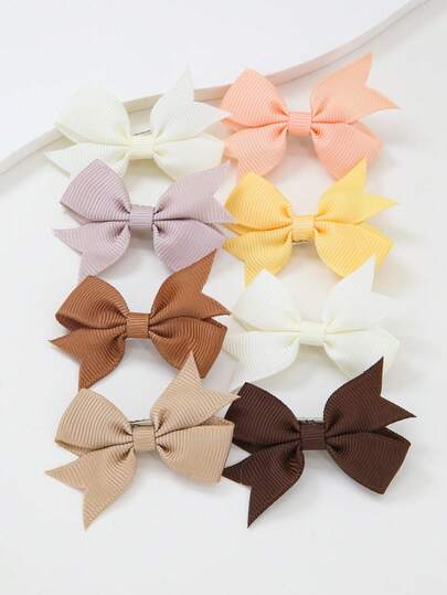 875pcs Girls' Bow Clip, Casual Side Bangs Clip, Fringe Clip, Alligator Clip, Minimalist Versatile Hair Accessories Set, Suitable For Daily Use