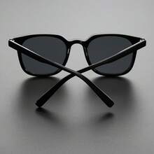 1 Piece  Fashion Y2K Rectangular Men's Glasses, Suitable For Daily Casual And Activities - 透明灰框灰鏡片 - 查看 3