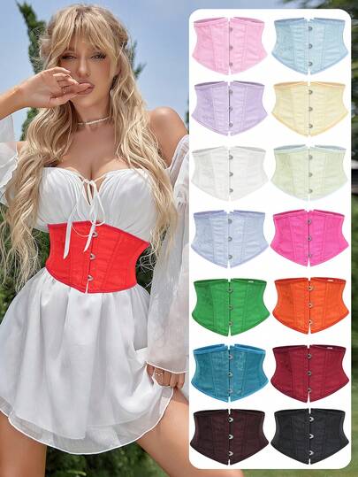 Corpetto vintage con lacci in vita di taglia grande per le donne, corsetto regolabile modellante per costumi di Ognissanti