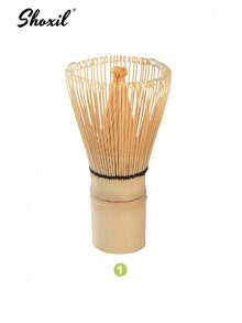 shoxil 1/6 件抹茶搅拌器套装、抹茶传统入门套装、抹茶茶具套装，包括抹茶碗（带倾倒嘴）、竹制抹茶搅拌器（茶筅）、勺子（茶勺）、搅拌器支架、抹茶筛、礼品盒 - Matcha Set - 查看 8