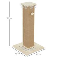 PawHut Cat Scratching Post With Vertical Sisal Rope Ball Plush, 81cm, Beige - Beige - View 5