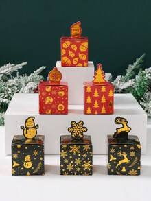 12pcs Christmas Mini Gift Box, Gold Snowflake Elk Style Gift Packaging Box For Christmas Party Supplies, Christmas Party Decorations 2025, Merry Christmas Party Candy Box, New Year Christmas Party Gift Packaging Supplies, Christmas Table Decor, Christmas Decor, Christmas Decorations For Home, Xmas Gifts, Christmas Gifts Party Favors, 2026 New Year Decor