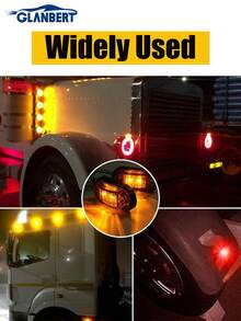 GLANBERT 4pcs Truck Side Light LED Truck Edge Light Warning Light Bar Front Rear LED Strip Lights Auxiliary Lighting Cars External Lamps Bulb For Speedboat,Trailer,Cargo Ship