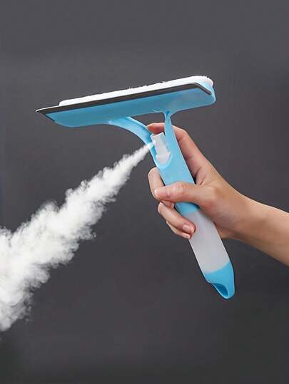 1 قطعة أداة تنظيف زجاج متعددة الوظائف 3 في 1، مع زجاجة رذاذ، مجموعة تنظيف زجاج النوافذ، مكشطة زجاج مع زجاجة رذاذ، مناسبة للحمام والمطبخ وغرفة المعيشة والنوم والمرحاض - مكشطة مرآة وزجاج فعالة