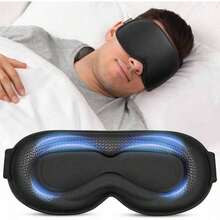 Weighted Eye Mask For Sleeping - Blackout Sleep Mask For Women Men, FACEMOON Lash Extension Eye Covers, Memory Foam, 3D Contoured, Airplane Travel Essentials, Blindfold For Meditation(Gray) - Black - View 3