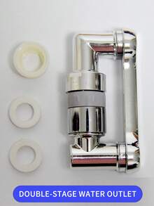 双齿轮银色通用1080°旋转机械臂旋转延长器，ABS水龙头起泡器，旋转水龙头机械臂，多功能防溅水出水嘴延长杆 - 銀色 - 查看 4